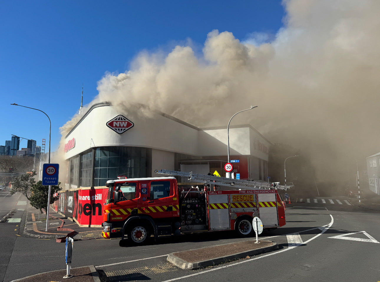 Fire ablaze at New World Victoria Park...