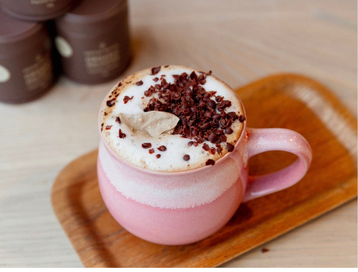Magical Mushroom Hot Chocolate with Hojicha Whipped Cream @Little Bird Ponsonby