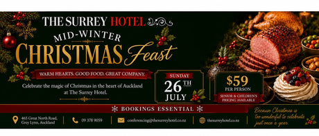 Enjoy a Mid-Winter Christmas feast at The Surrey Hotel in Grey Lynn